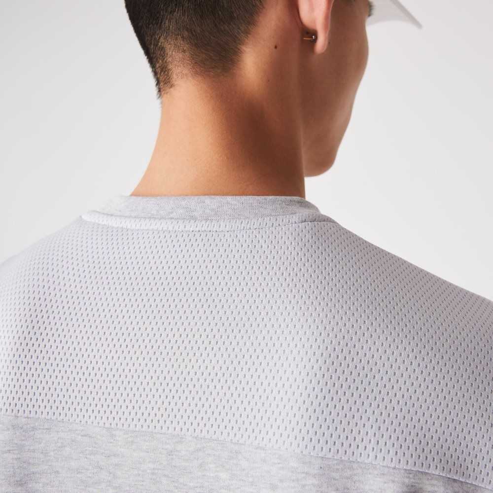 Lacoste SPORT Mesh Panels Sweatshirt Grey Chine / Light Grey | UHL-479816