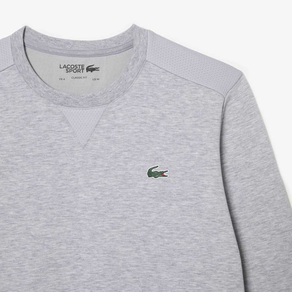 Lacoste SPORT Mesh Panels Sweatshirt Grey Chine / Light Grey | UHL-479816