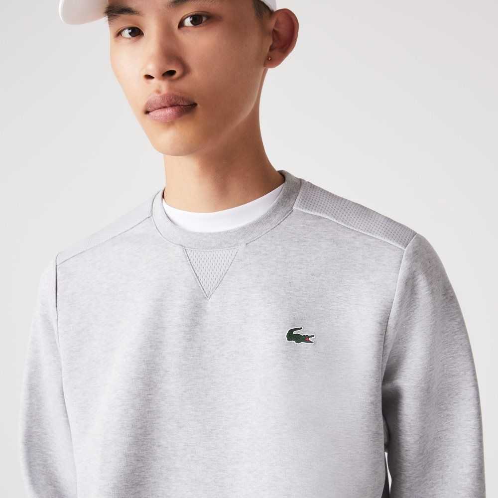 Lacoste SPORT Mesh Panels Sweatshirt Grey Chine / Light Grey | UHL-479816