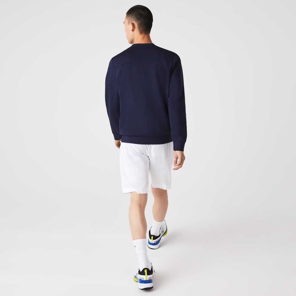 Lacoste SPORT Mesh Panels Sweatshirt Navy Blue | FHL-768432