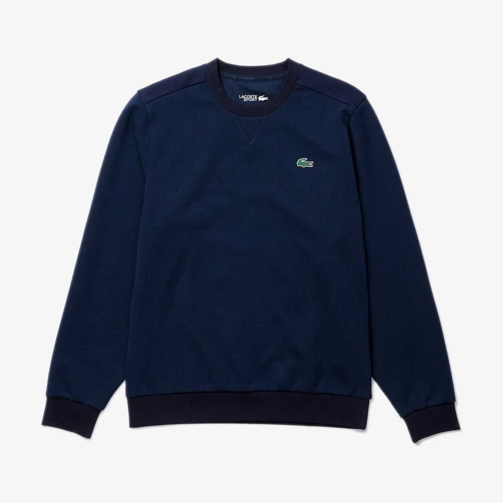 Lacoste SPORT Mesh Panels Sweatshirt Navy Blue | FHL-768432