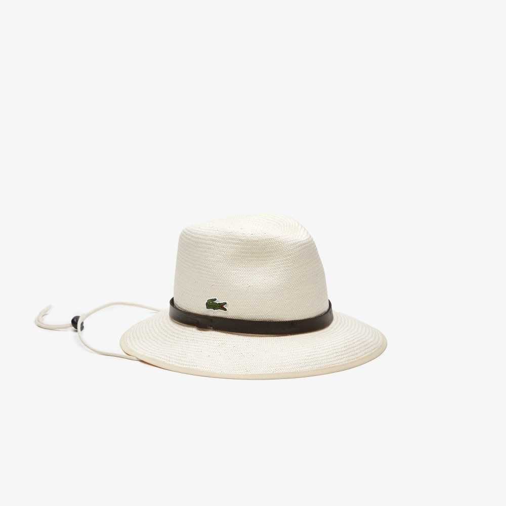 Lacoste SPORT Miami Open Woven Tennis Hat With Cord Beige | NGF-206895