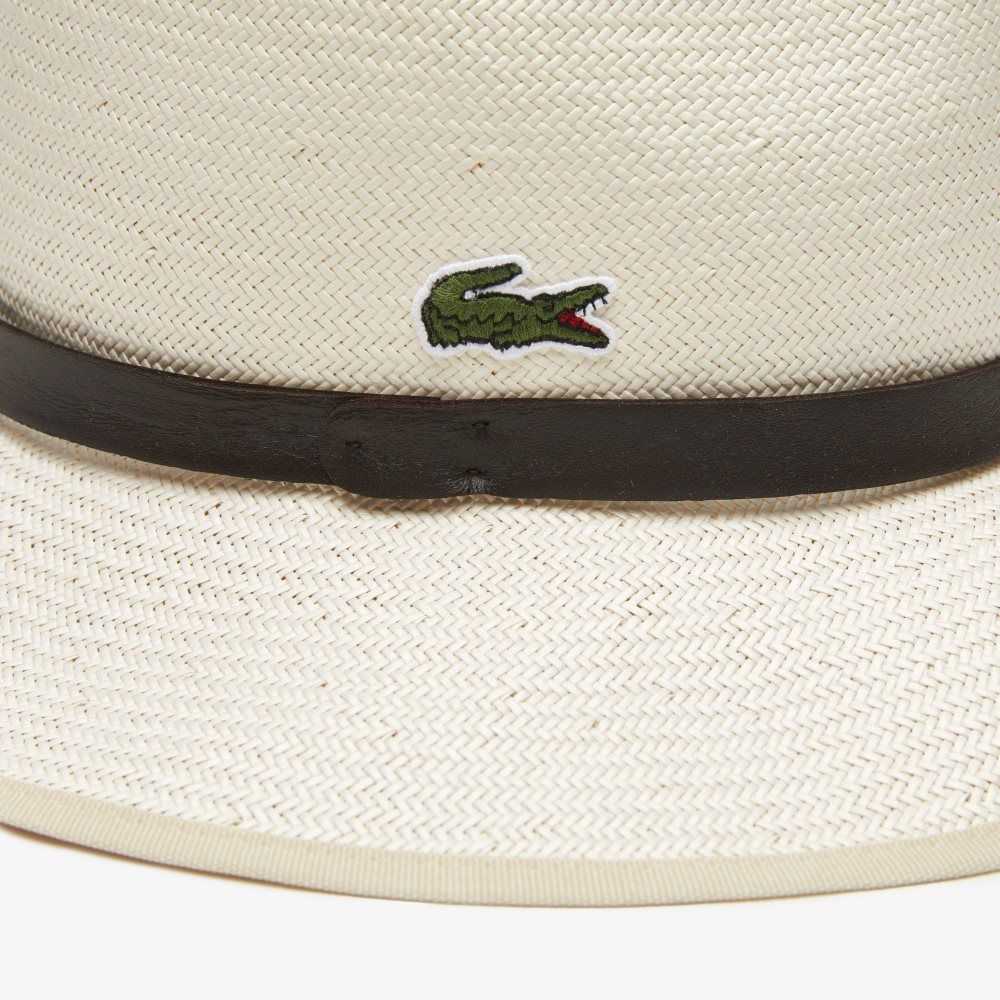 Lacoste SPORT Miami Open Woven Tennis Hat With Cord Beige | NGF-206895