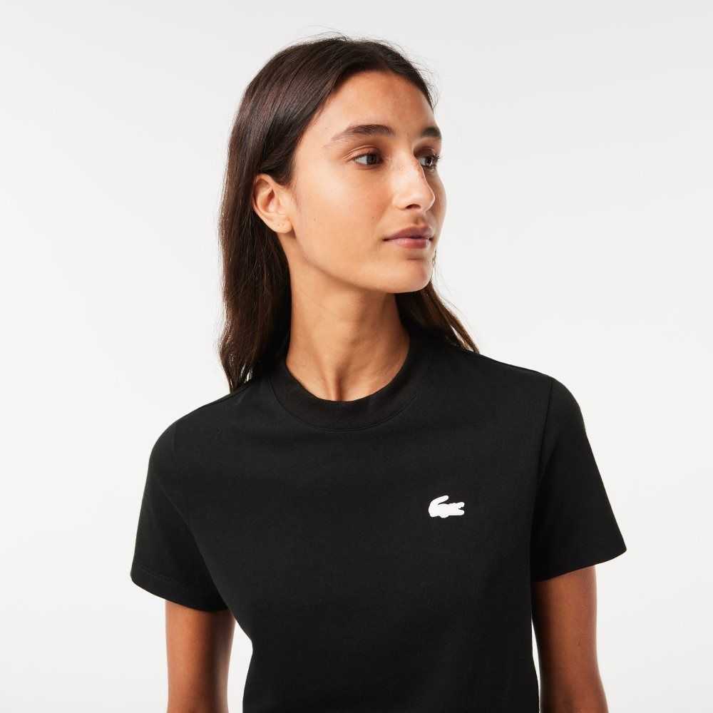 Lacoste SPORT Organic Cotton Jersey T-Shirt Black | CEQ-584391