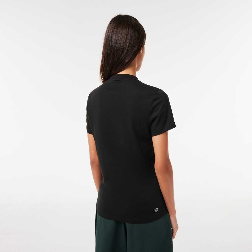 Lacoste SPORT Organic Cotton Jersey T-Shirt Black | CEQ-584391