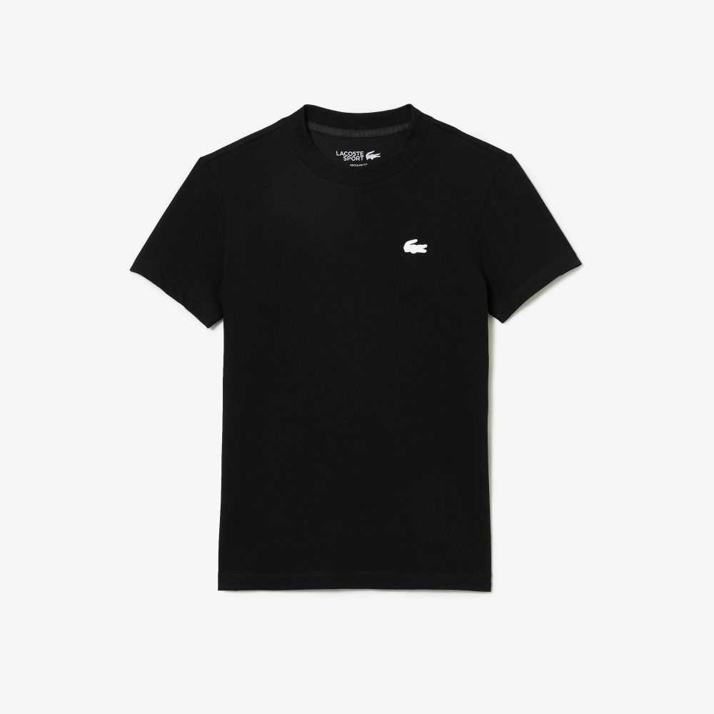 Lacoste SPORT Organic Cotton Jersey T-Shirt Black | CEQ-584391