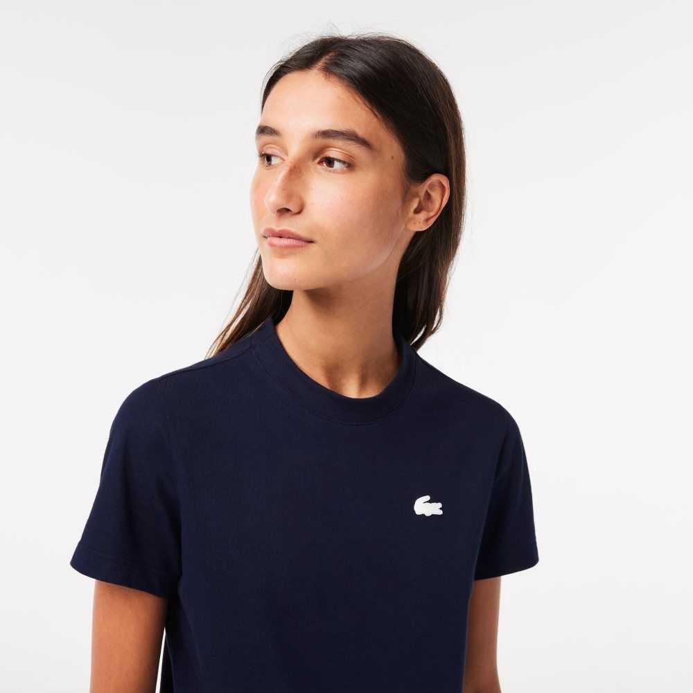 Lacoste SPORT Organic Cotton Jersey T-Shirt Navy Blue | DYK-483021