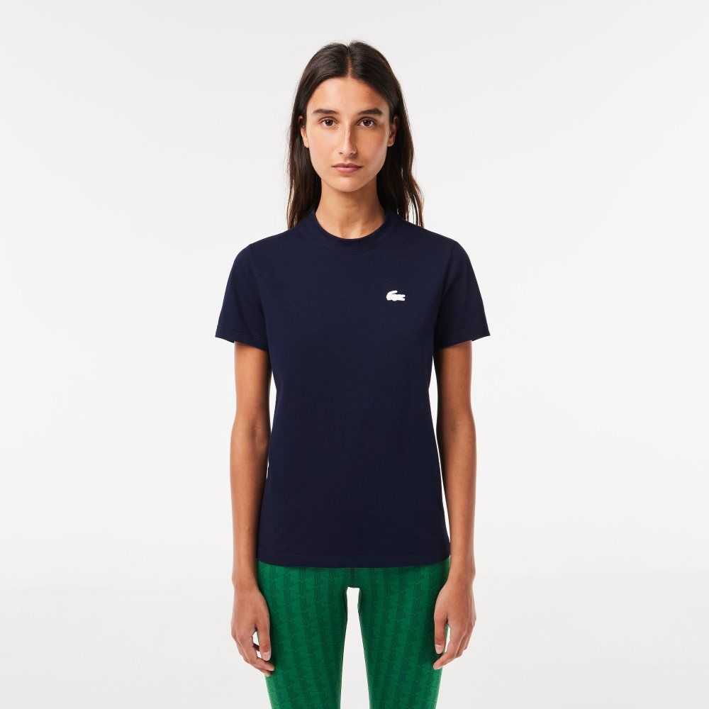 Lacoste SPORT Organic Cotton Jersey T-Shirt Navy Blue | DYK-483021