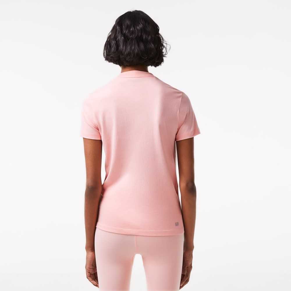 Lacoste SPORT Organic Cotton Jersey T-Shirt Pink | YKL-507136