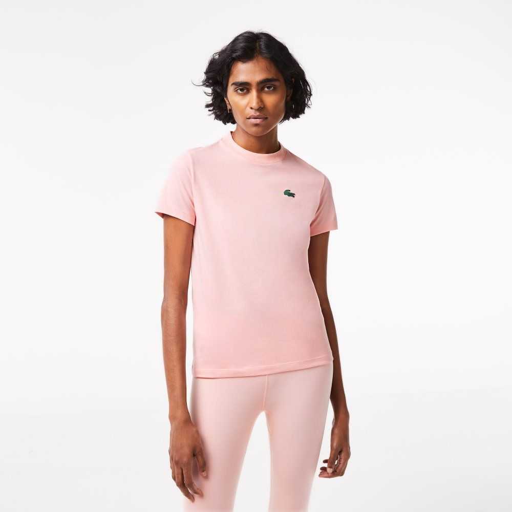 Lacoste SPORT Organic Cotton Jersey T-Shirt Pink | YKL-507136