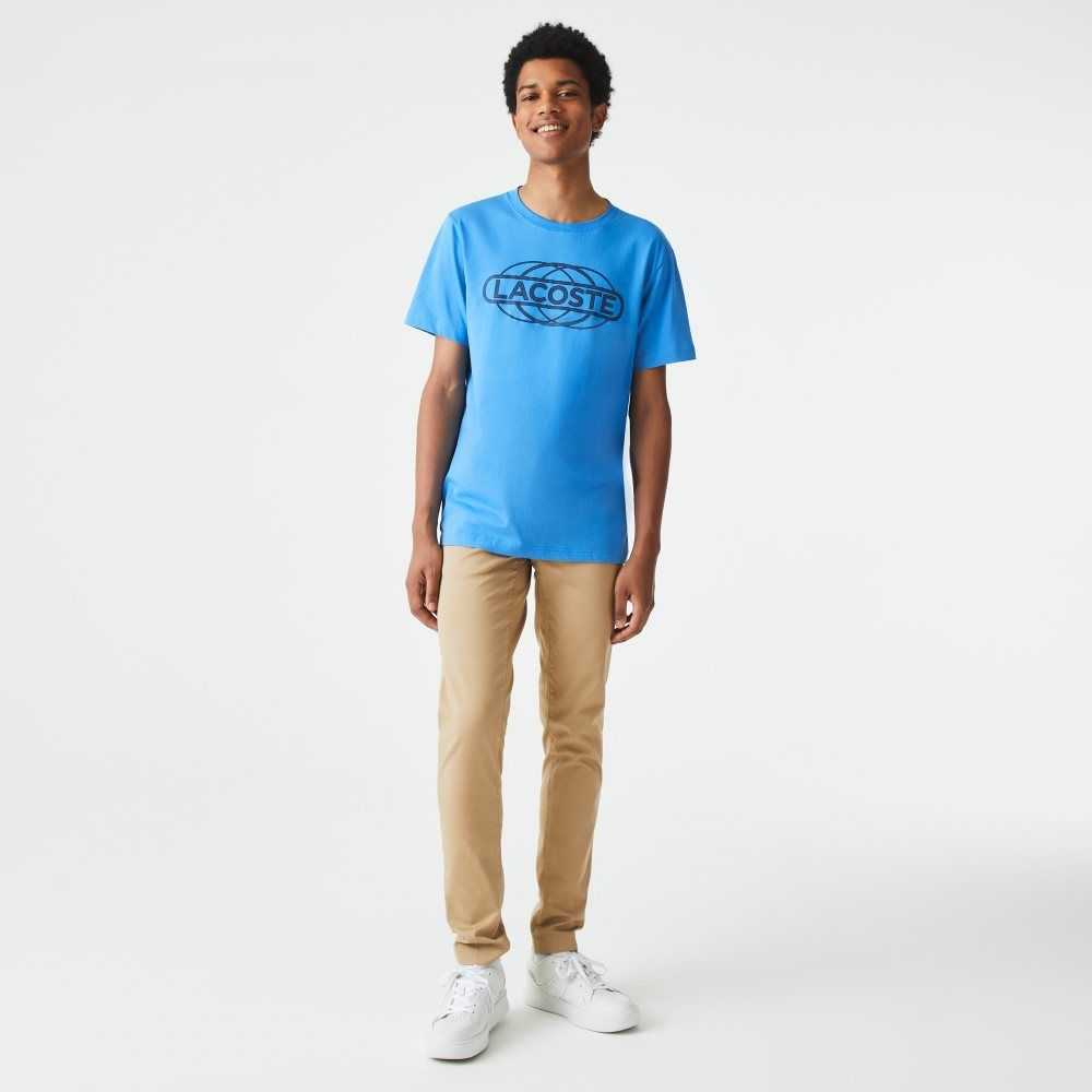 Lacoste SPORT Organic Jersey T-Shirt Blue | LPC-429731