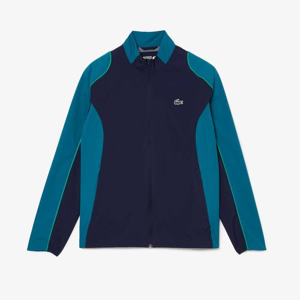 Lacoste SPORT Packable Golf Jacket Navy Blue / Green | VTK-168359