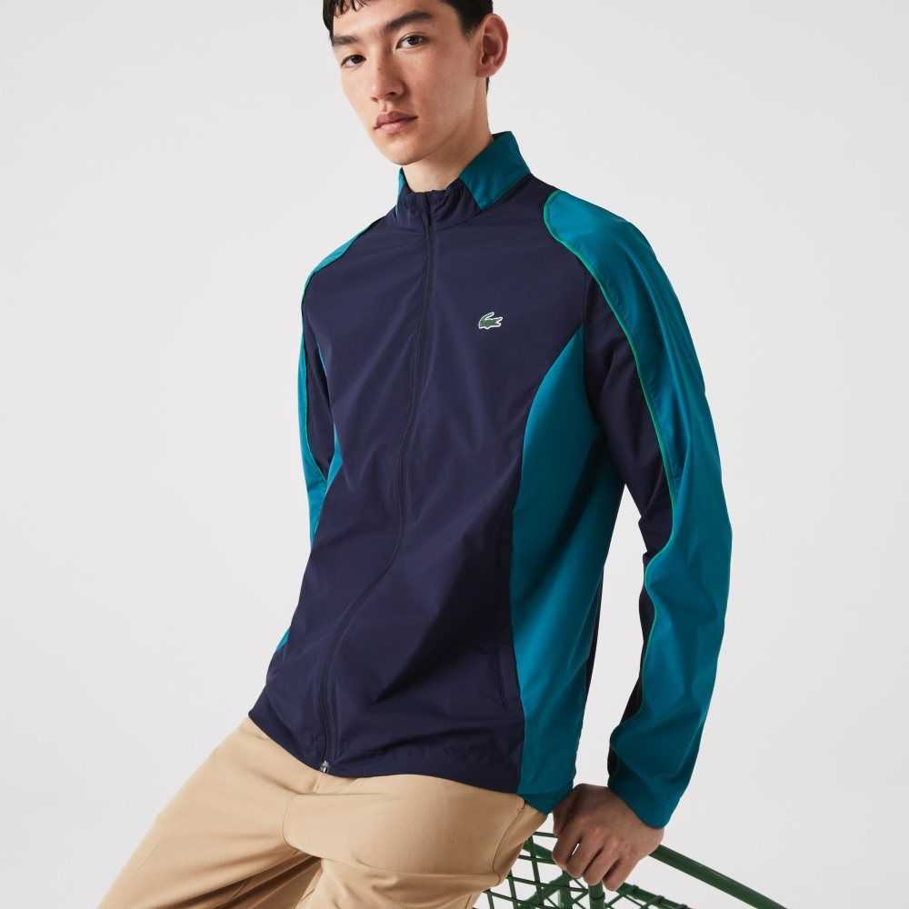 Lacoste SPORT Packable Golf Jacket Navy Blue / Green | VTK-168359