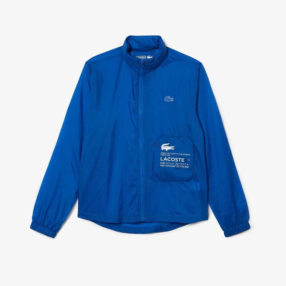 Lacoste SPORT Packable Water-Repellent Jacket Blue | OLR-164523