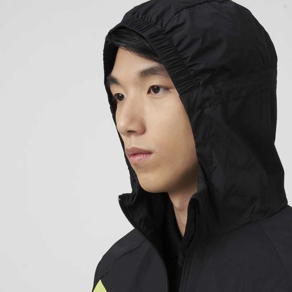 Lacoste SPORT Packable Windbreaker Black / Yellow | TYB-724860