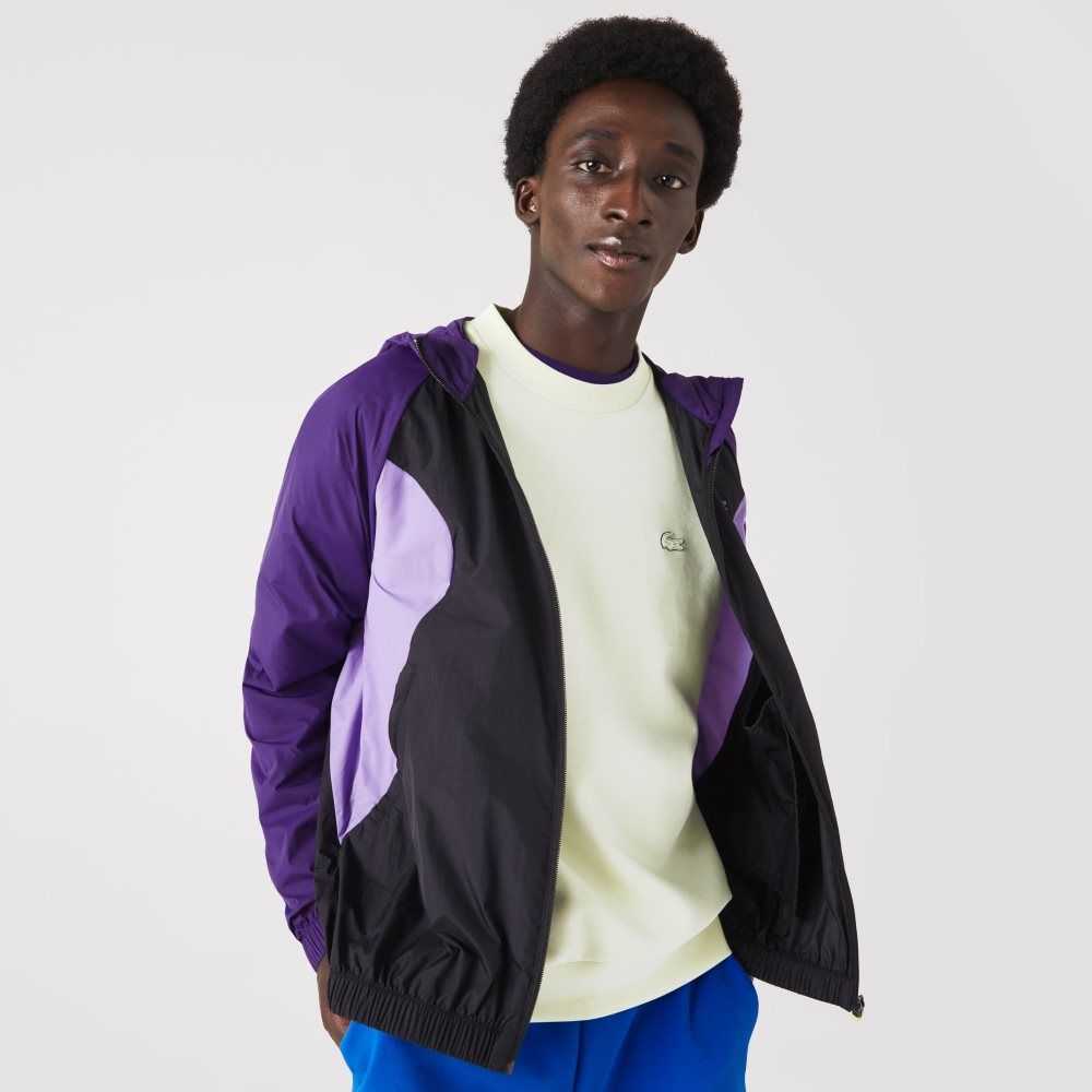 Lacoste SPORT Packable Windbreaker Purple / Black / Purple | LCT-984236