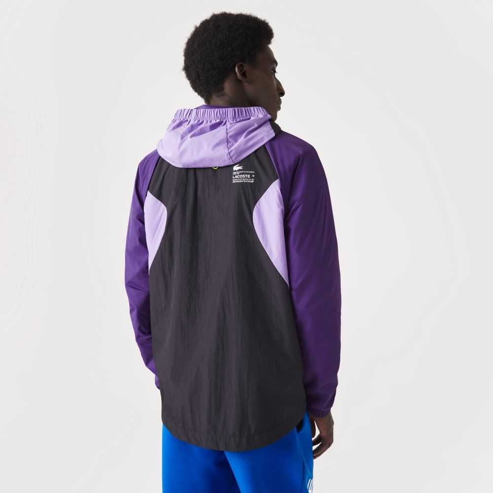 Lacoste SPORT Packable Windbreaker Purple / Black / Purple | LCT-984236