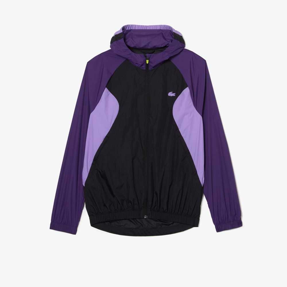 Lacoste SPORT Packable Windbreaker Purple / Black / Purple | LCT-984236