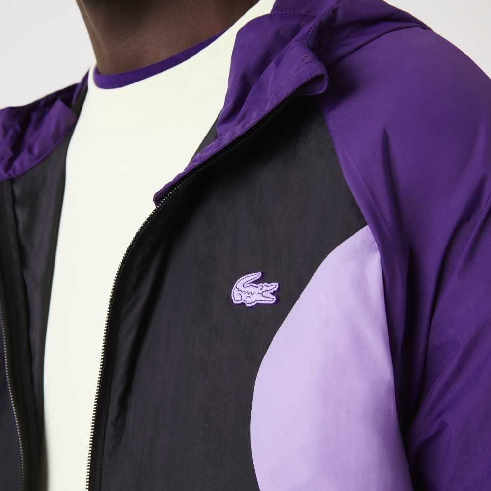 Lacoste SPORT Packable Windbreaker Purple / Black / Purple | LCT-984236