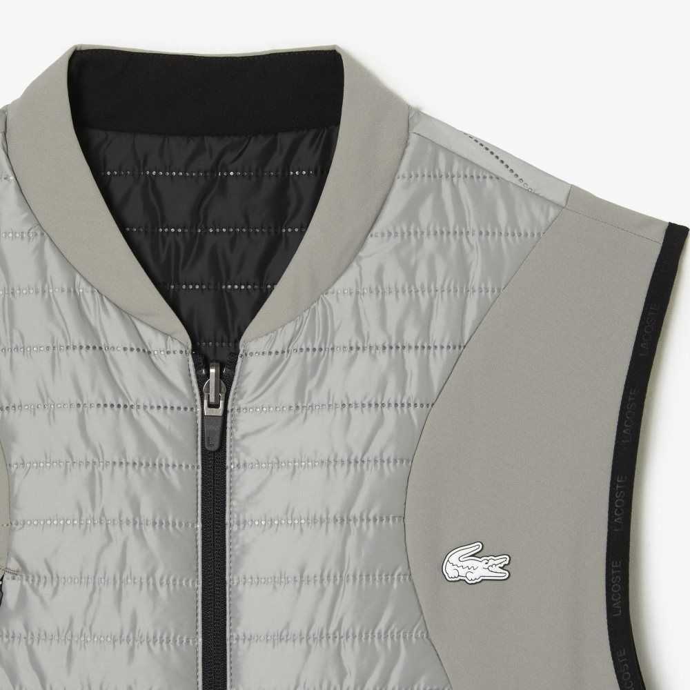 Lacoste SPORT Padded Reversible Vest Grey / Black | NYX-528941