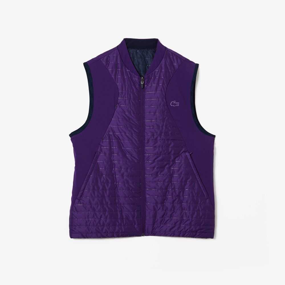 Lacoste SPORT Padded Reversible Vest Purple / Navy Blue | KPB-295784