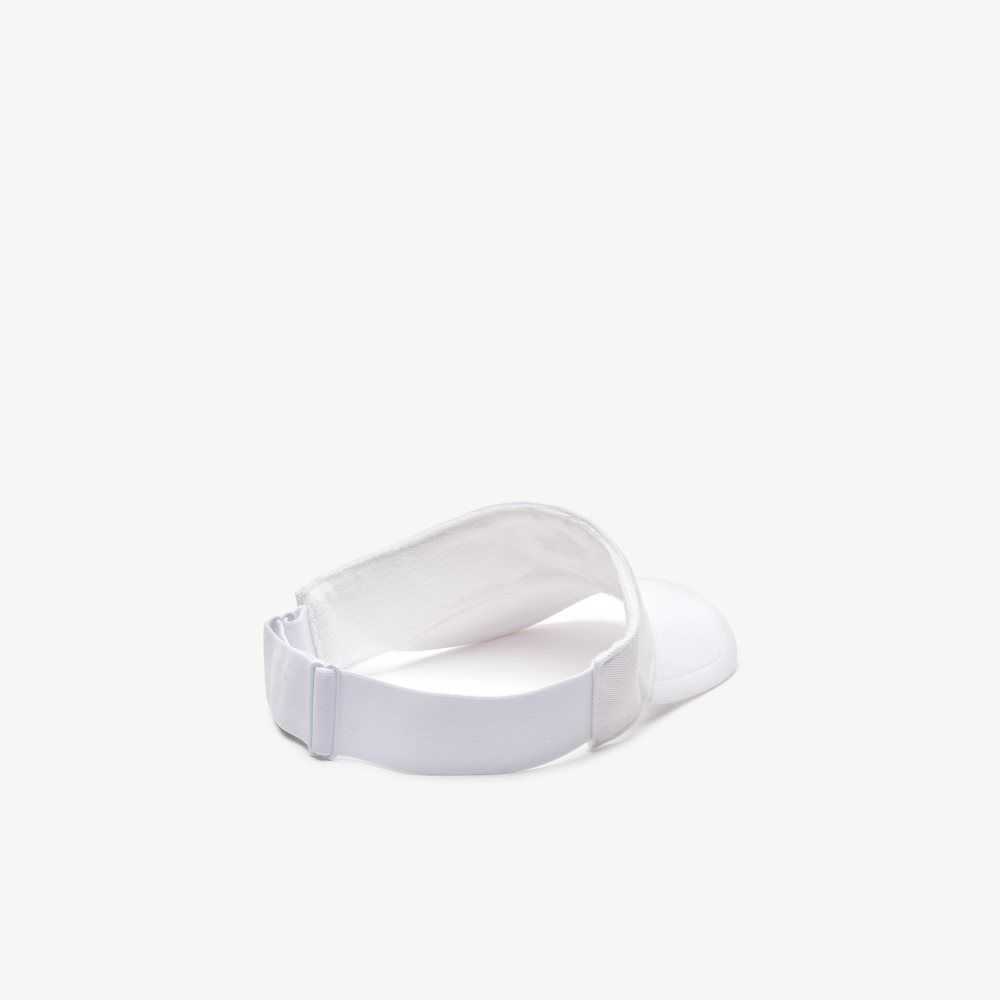 Lacoste SPORT Pique And Fleece Tennis Visor White | BFC-572364