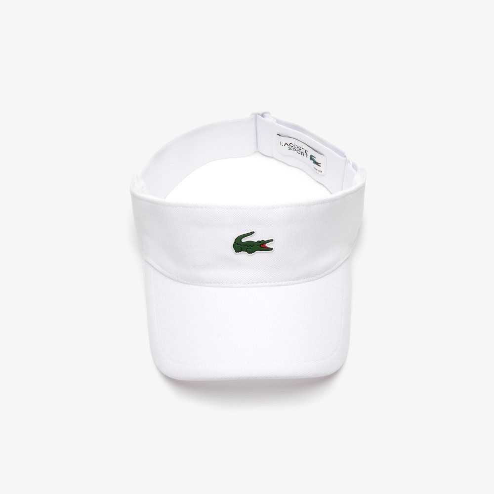 Lacoste SPORT Pique And Fleece Tennis Visor White | BFC-572364