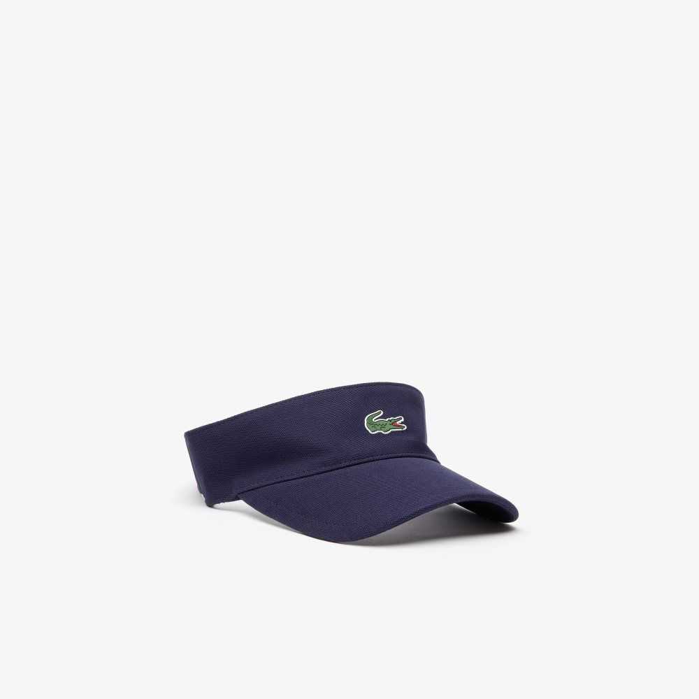 Lacoste SPORT Pique And Fleece Tennis Visor Navy Blue | GXV-068947