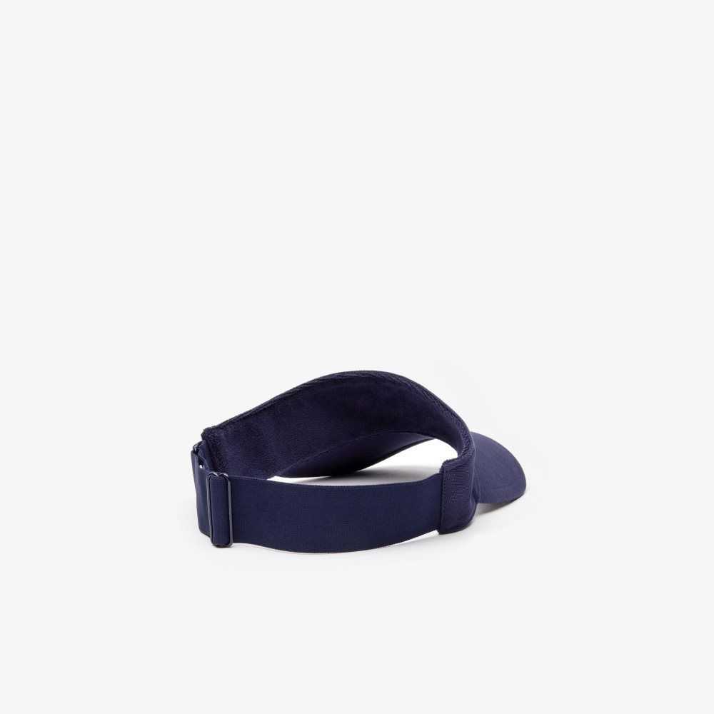 Lacoste SPORT Pique And Fleece Tennis Visor Navy Blue | GXV-068947