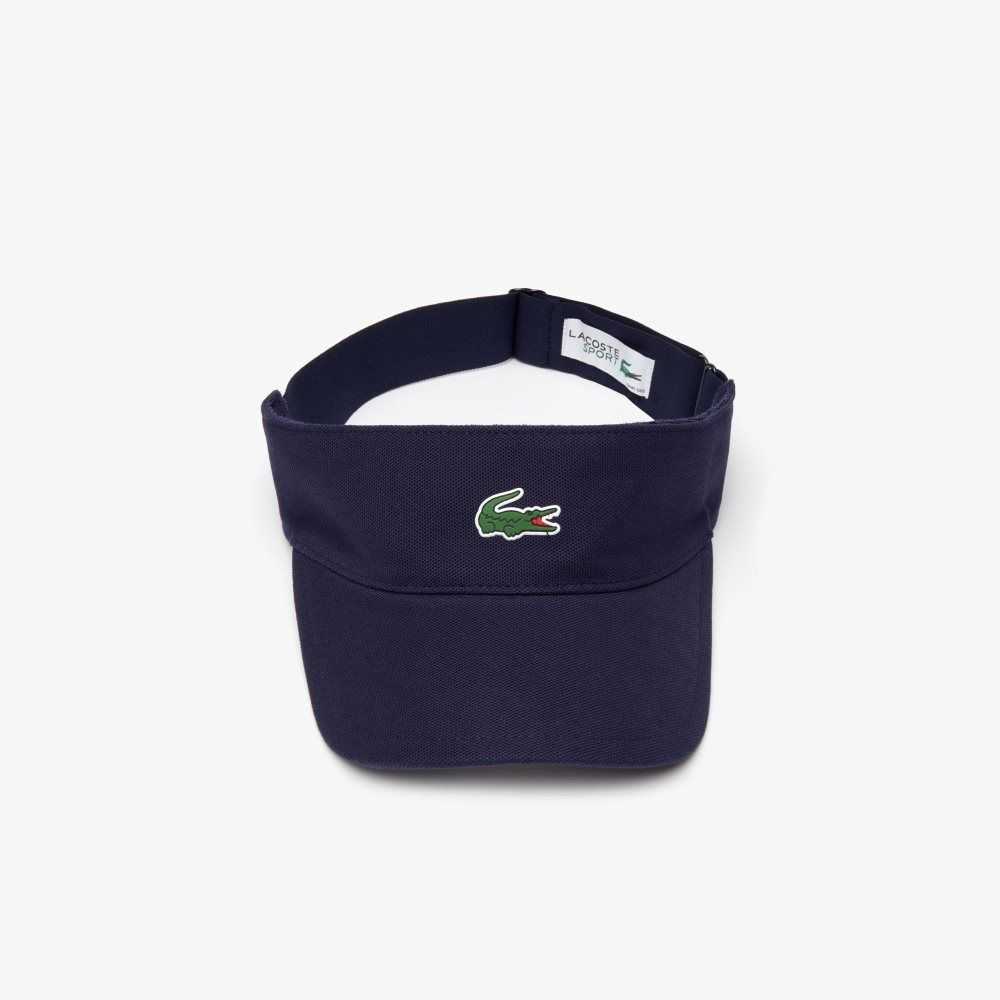 Lacoste SPORT Pique And Fleece Tennis Visor Navy Blue | GXV-068947