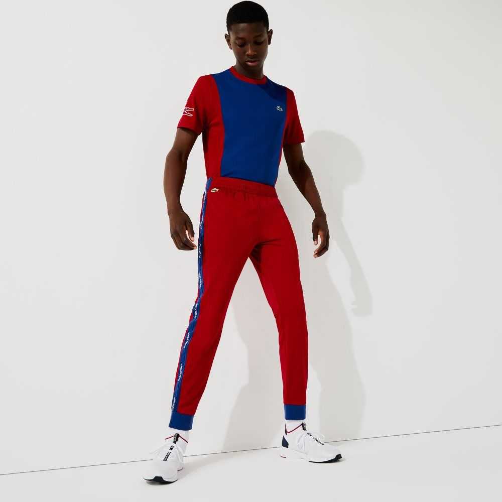 Lacoste SPORT Pique Jogging Pants Red / Blue / White | GJI-215839