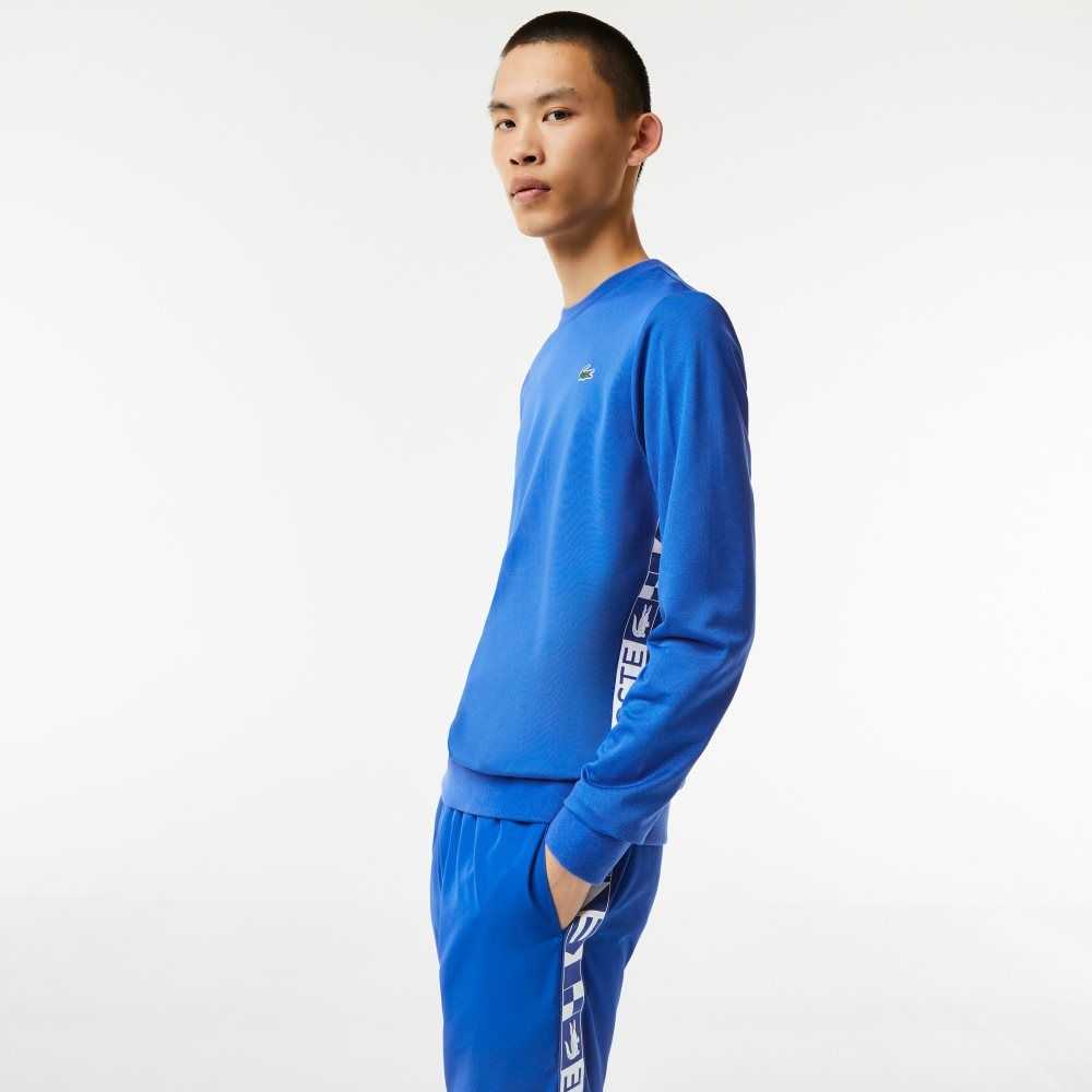 Lacoste SPORT Printed Tennis Sweatshirt Blue | REL-290786