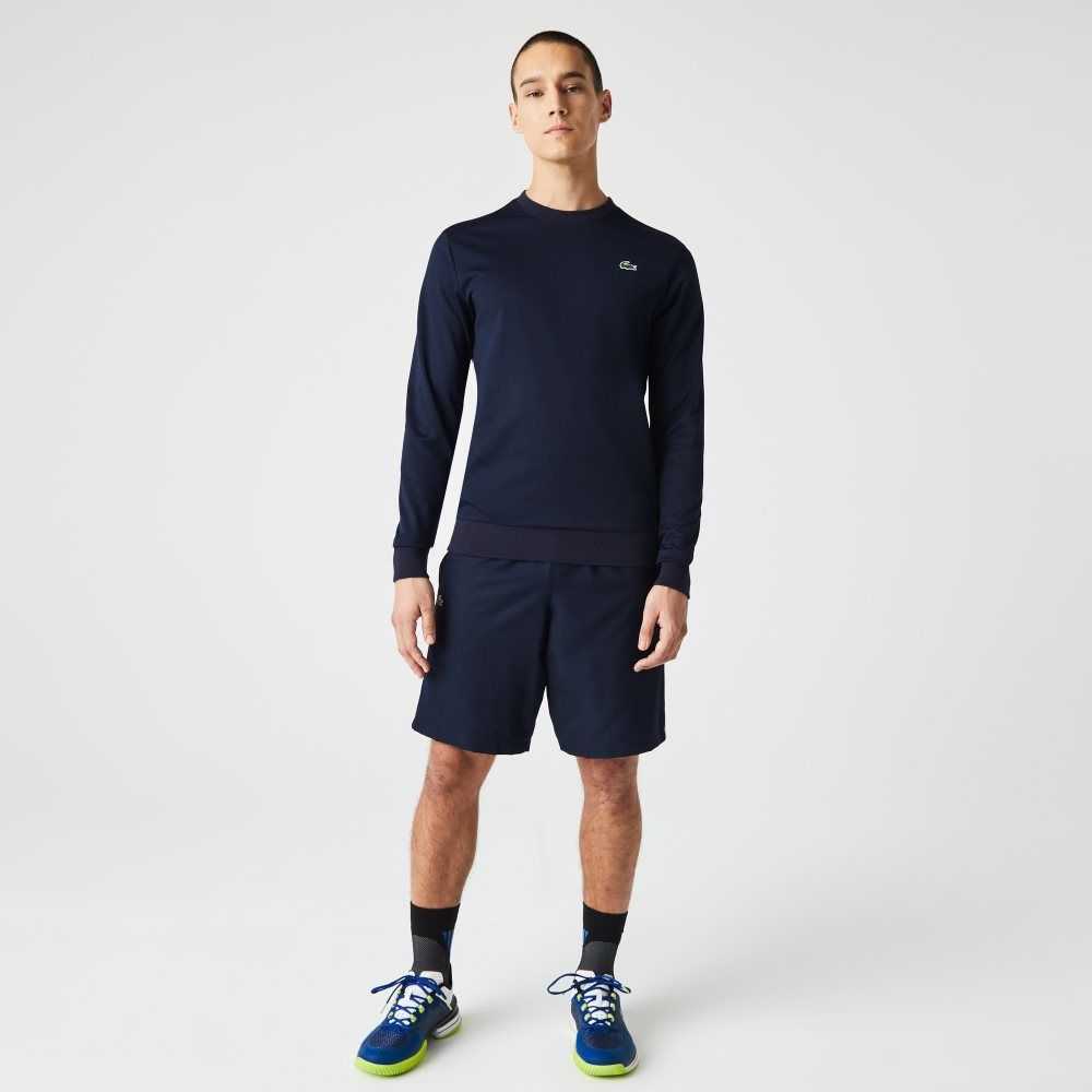 Lacoste SPORT Printed Tennis Sweatshirt Navy Blue | SYE-852916