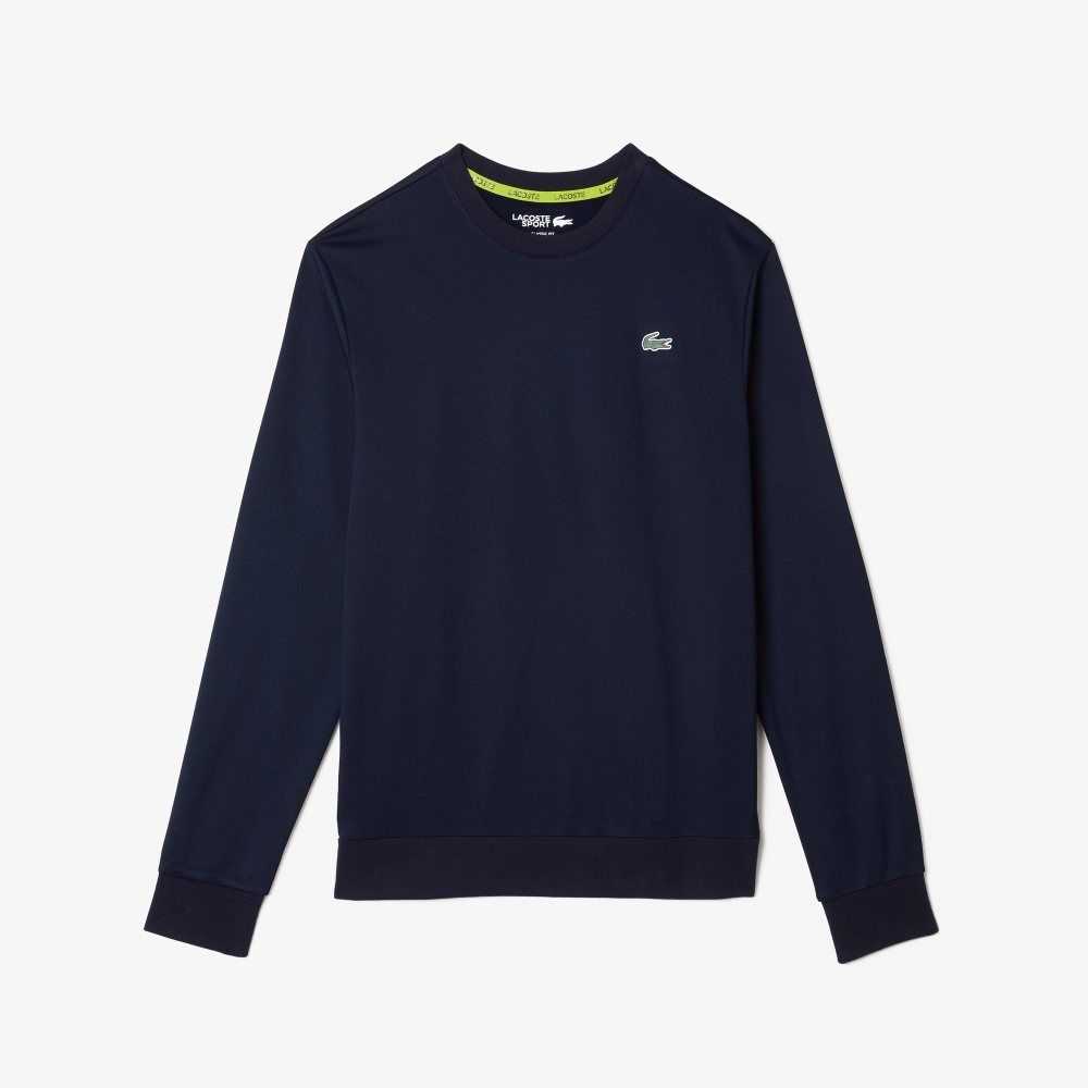 Lacoste SPORT Printed Tennis Sweatshirt Navy Blue | SYE-852916