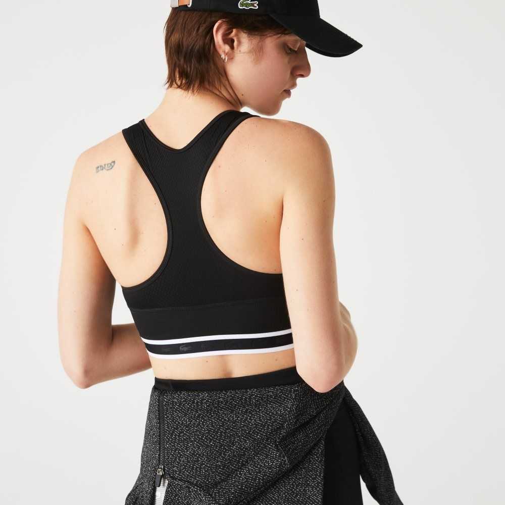 Lacoste SPORT Racer Back Sports Bra Black | VNJ-321568