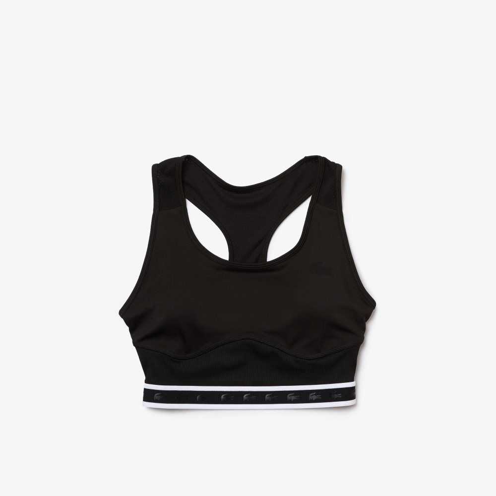 Lacoste SPORT Racer Back Sports Bra Black | VNJ-321568