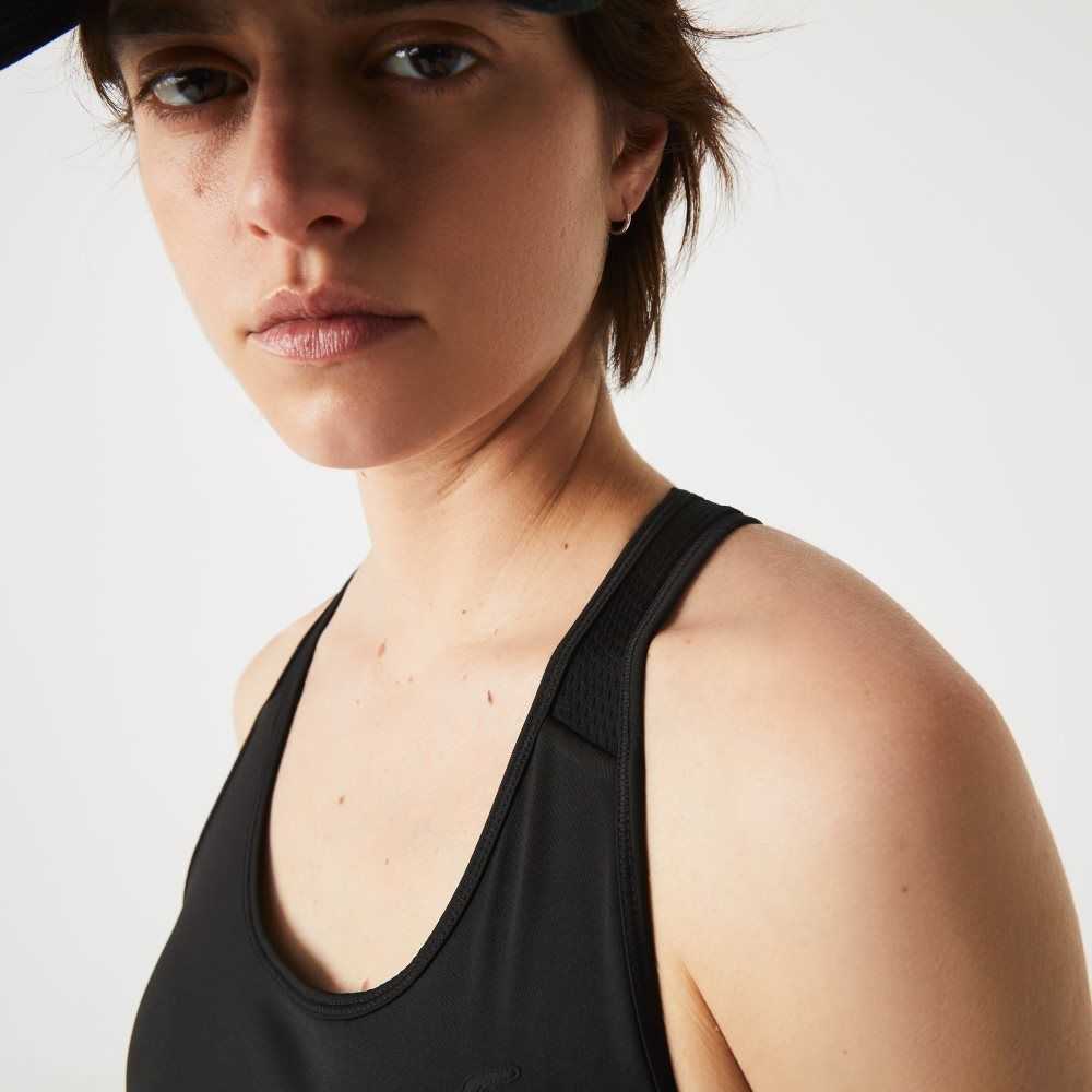 Lacoste SPORT Racer Back Sports Bra Black | VNJ-321568