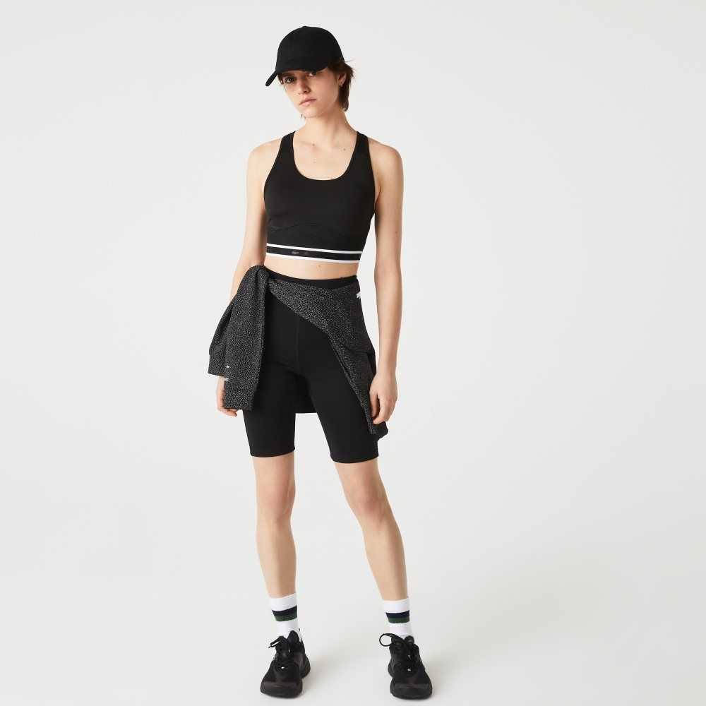 Lacoste SPORT Racer Back Sports Bra Black | VNJ-321568