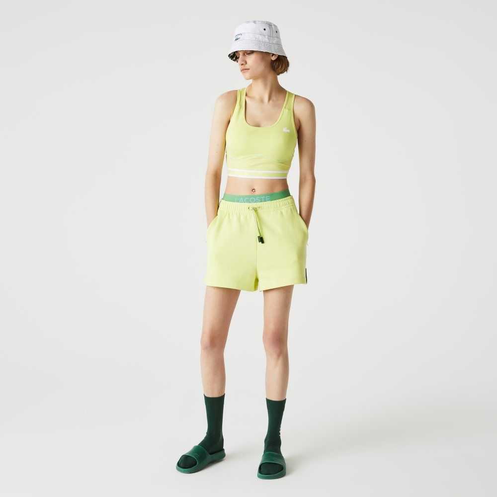 Lacoste SPORT Racer Back Sports Bra Flashy Yellow / Green | KSX-213694