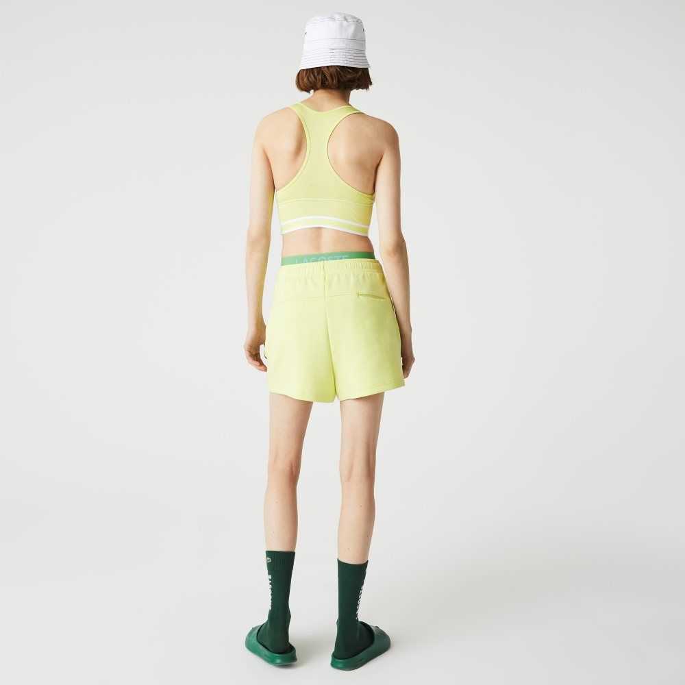 Lacoste SPORT Racer Back Sports Bra Flashy Yellow / Green | KSX-213694