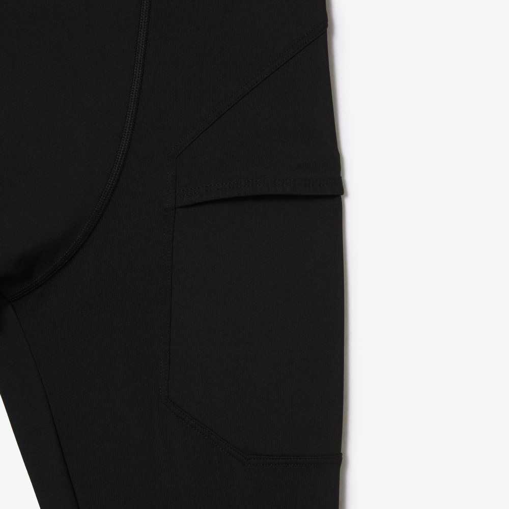 Lacoste SPORT Recycled Polyester Leggings Black | TEX-170538