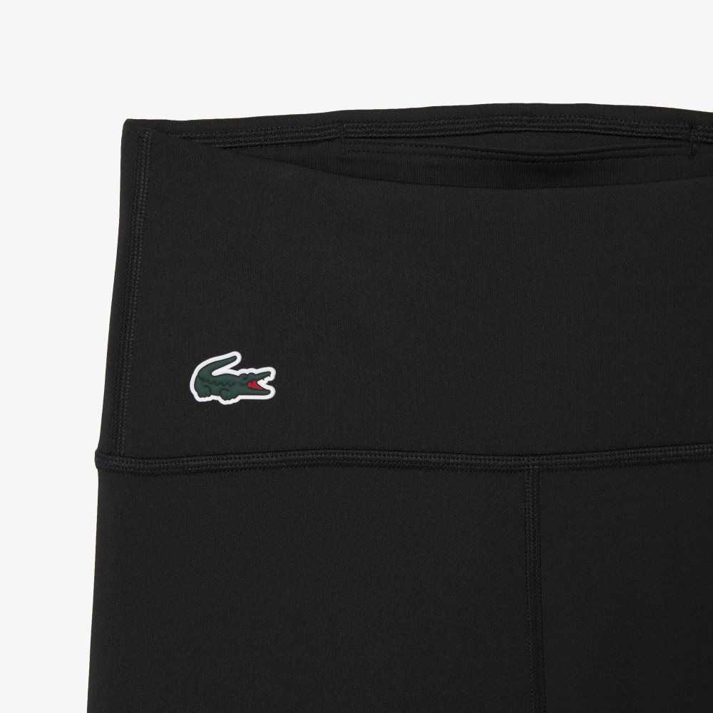 Lacoste SPORT Recycled Polyester Sculpting Leggings Black | LEO-471052