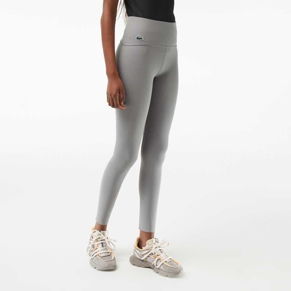 Lacoste SPORT Recycled Polyester Sculpting Leggings Grey Chine | NUW-017864