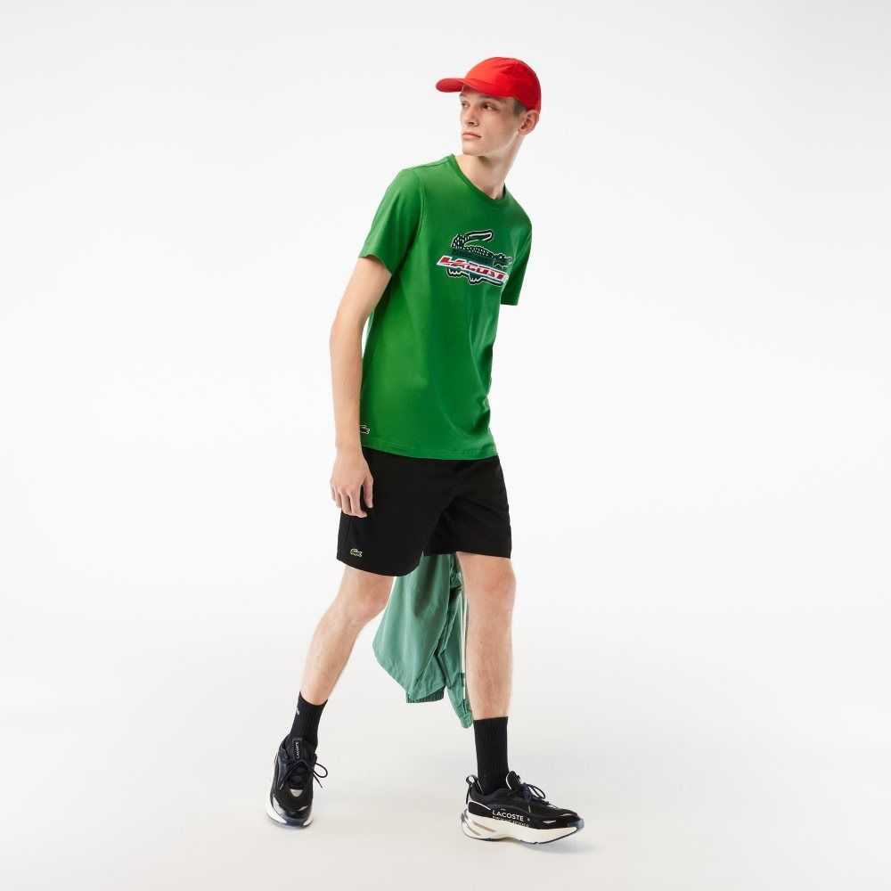 Lacoste SPORT Regular Fit Organic Cotton T-Shirt Green | DAS-015432