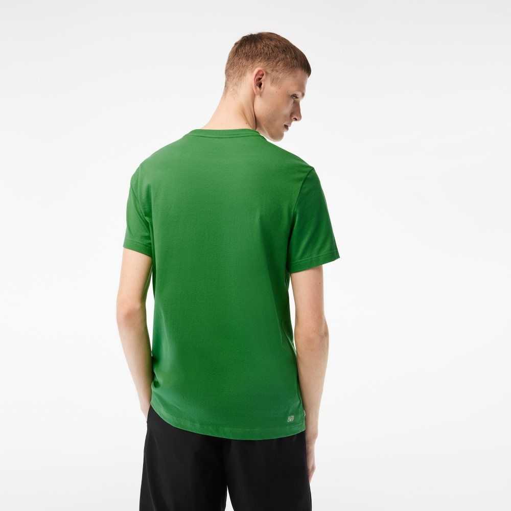 Lacoste SPORT Regular Fit Organic Cotton T-Shirt Green | DAS-015432