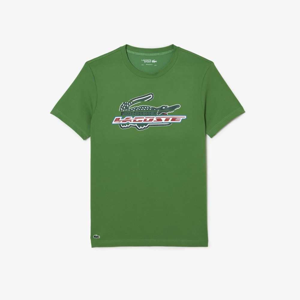 Lacoste SPORT Regular Fit Organic Cotton T-Shirt Green | DAS-015432