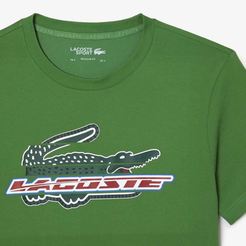 Lacoste SPORT Regular Fit Organic Cotton T-Shirt Green | DAS-015432