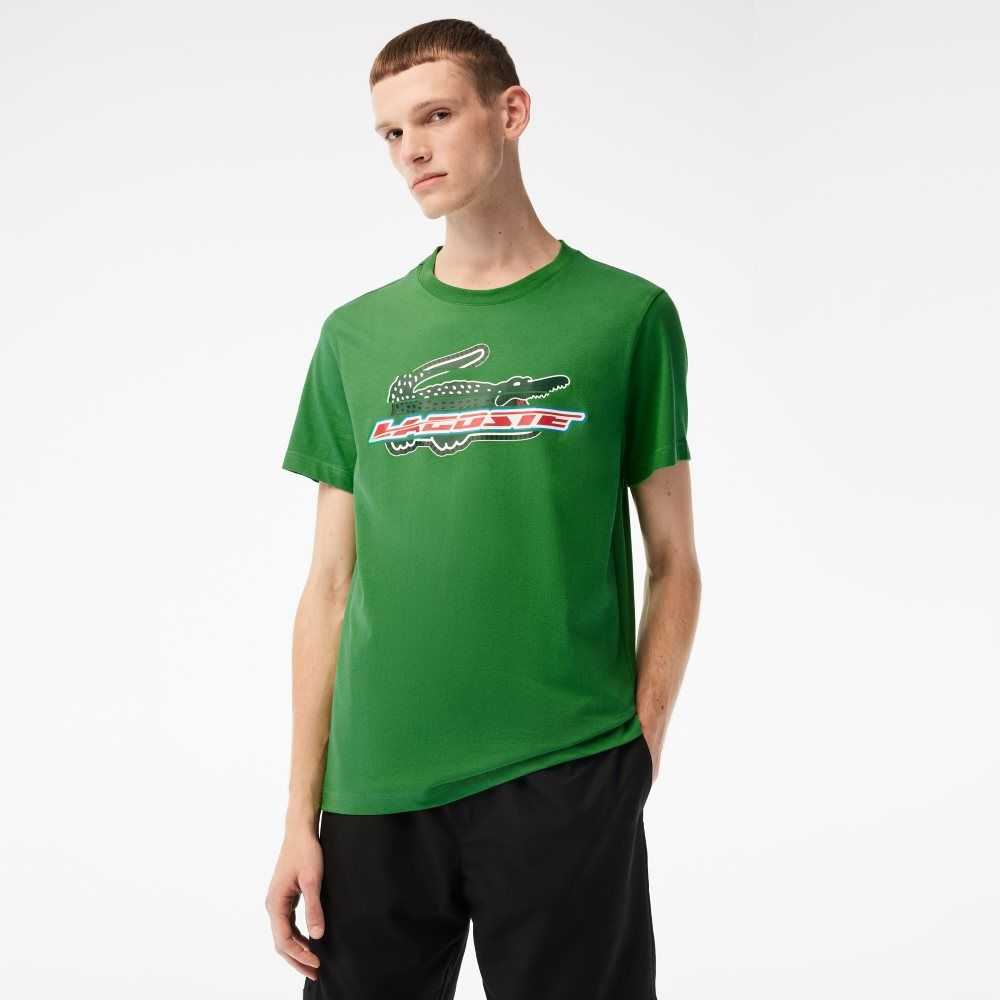 Lacoste SPORT Regular Fit Organic Cotton T-Shirt Green | DAS-015432