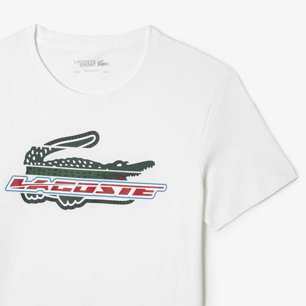 Lacoste SPORT Regular Fit Organic Cotton T-Shirt White | NYO-456802