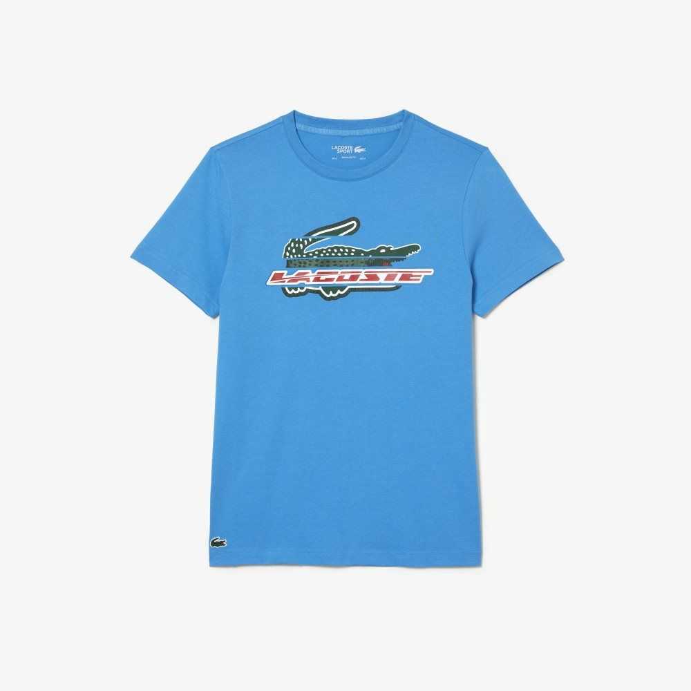 Lacoste SPORT Regular Fit Organic Cotton T-Shirt Blue | RSN-507943